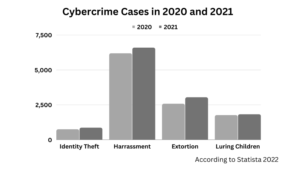 Cybercrime cases in 2020 and 2021